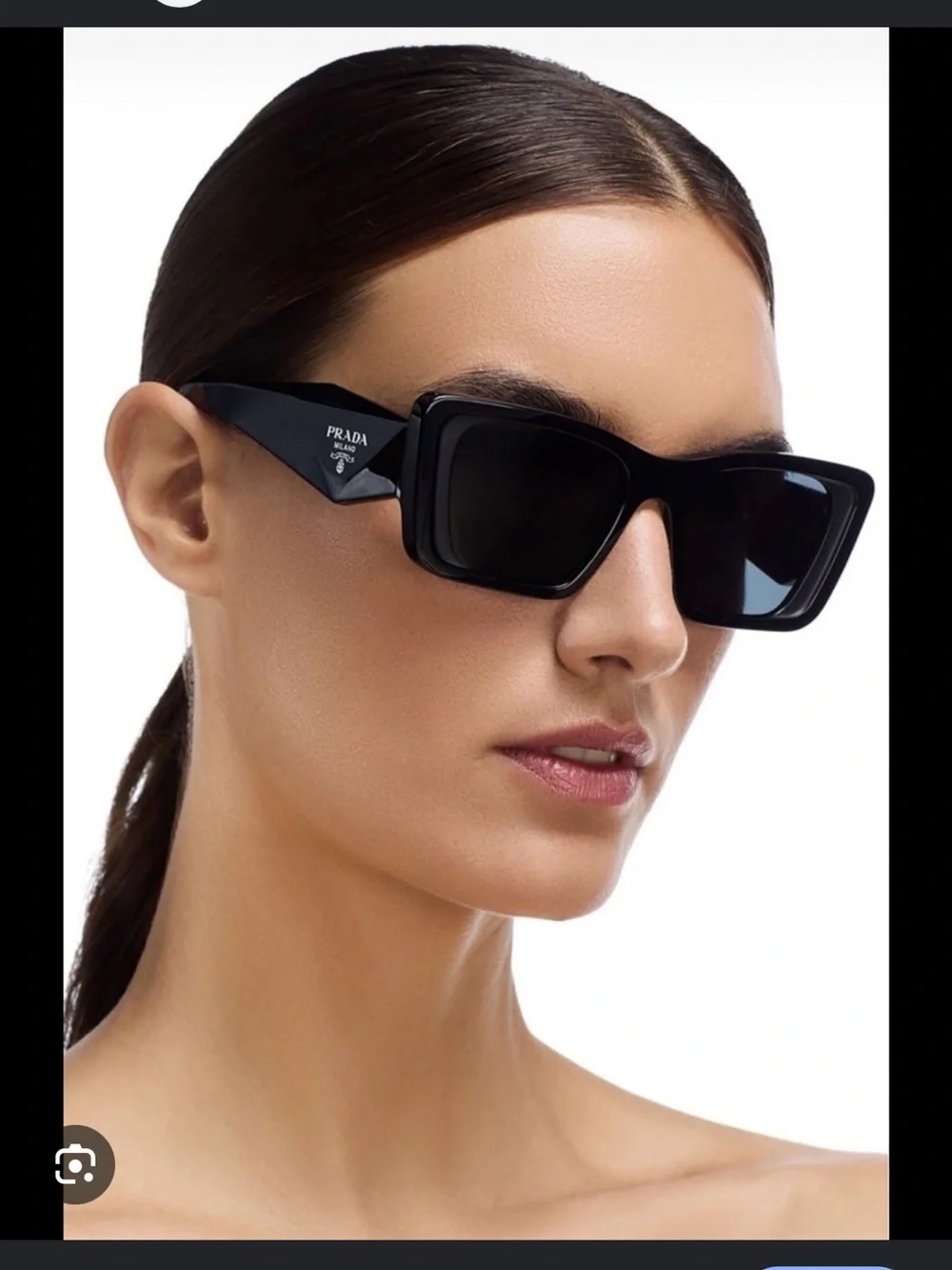 Prada Black Oversized Angular Sunglasses